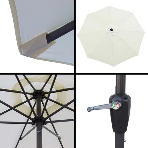 Tilting parasol offering UV protection and fade resistance