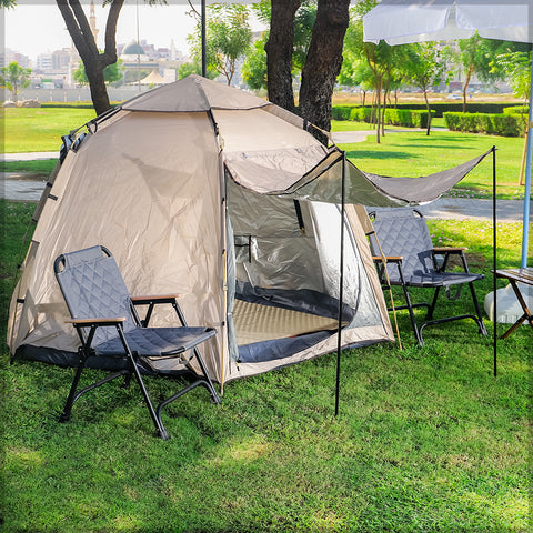 Cream Pop up Camping Tent with Carry Bag