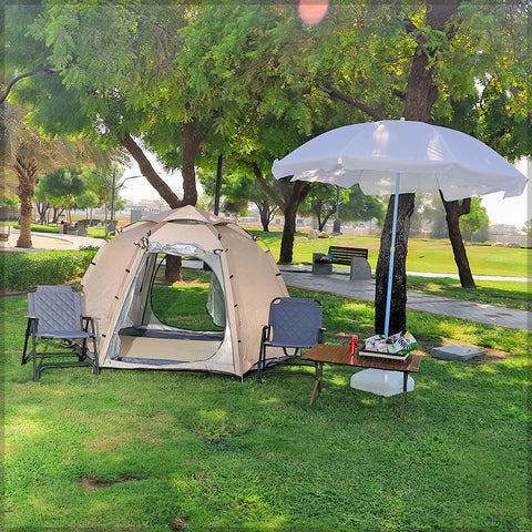 Cream Pop up Camping Tent with Carry Bag