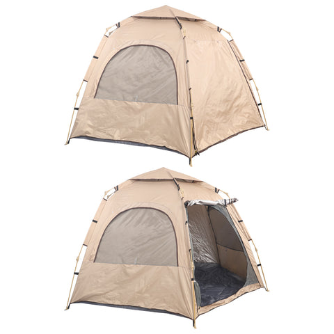 Cream pop up camping tent