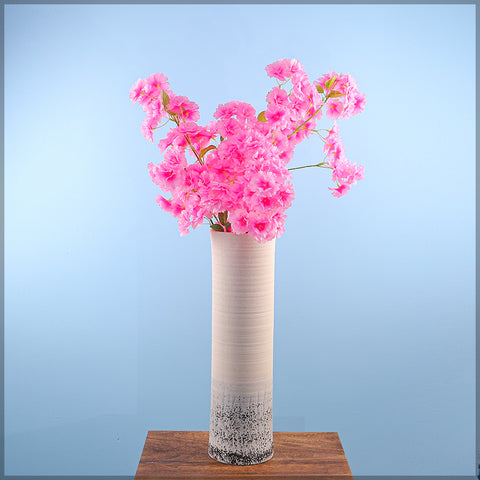 Unique cream and rust ceramic vase for home decor