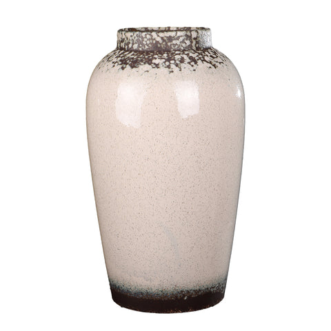 Cream Rust Ceramic Vase