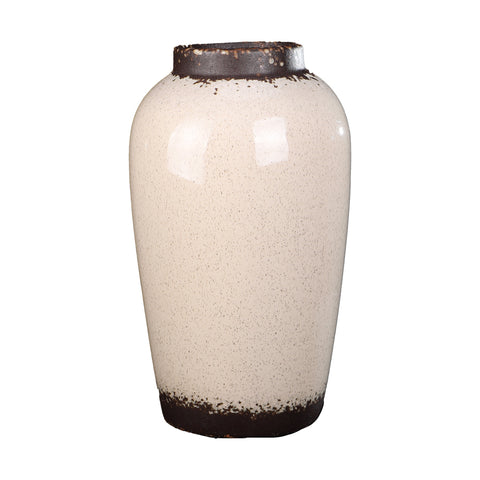 Cream Rust Ceramic Vase