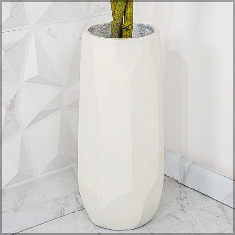 White geometric vase for decor