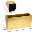 Decorative rectangle gold wooden planter