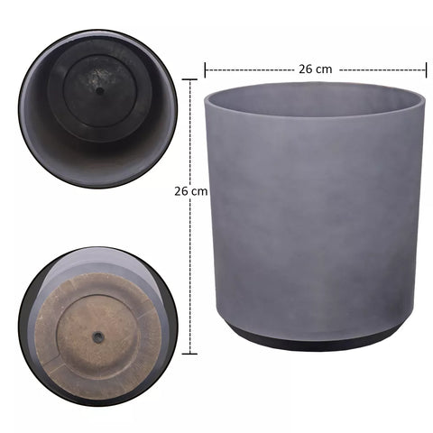 Large grey plastic plant pots