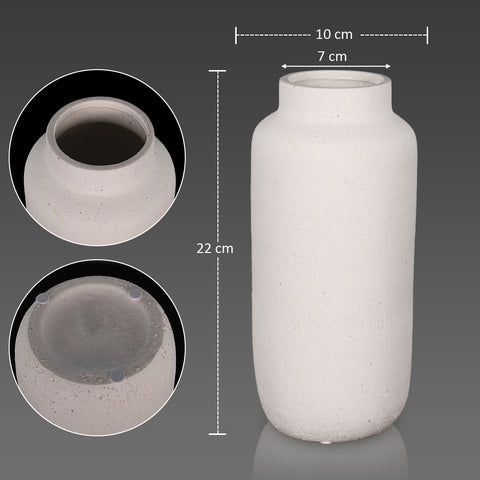 Sleek white ceramic cylinder vase for contemporary flower arrangements