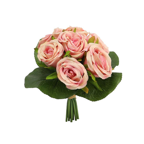 Buy 7 Heads Pink Artificial Silk Rose Flower