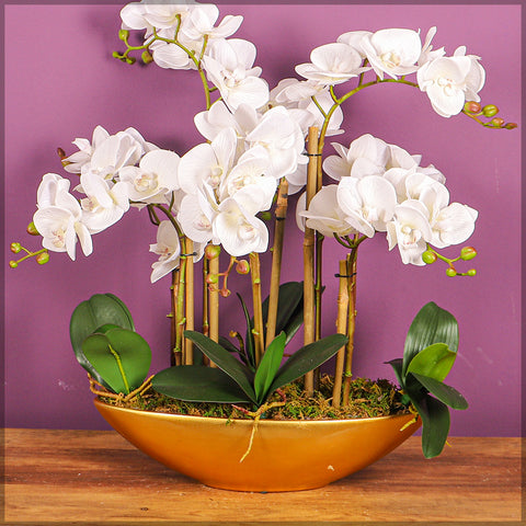 Artificial Green Phalaenopsis Orchid Leaves