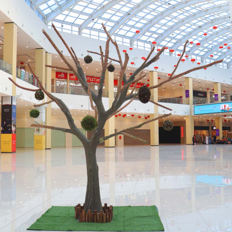 Artificial tree trunk with branches for modern decor