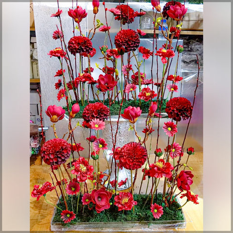 Decorative Red Flower Arrangements