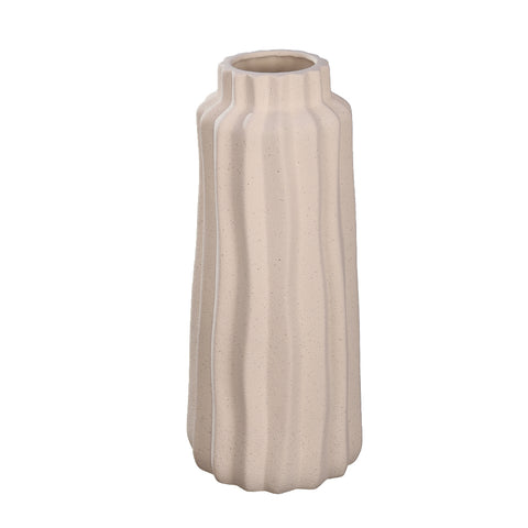 Soft cream finish ceramic vase for interiors