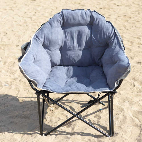 Padded beach chair with waterproof steel frame