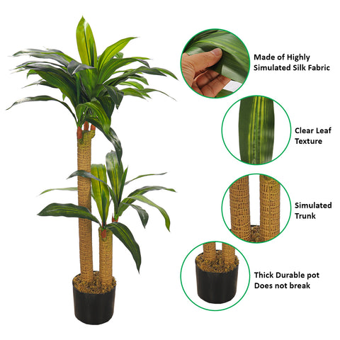 Faux dracaena plant for minimalist interior styling