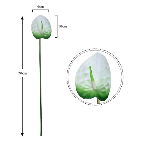 Artificial Single Anthurium Flower G-White