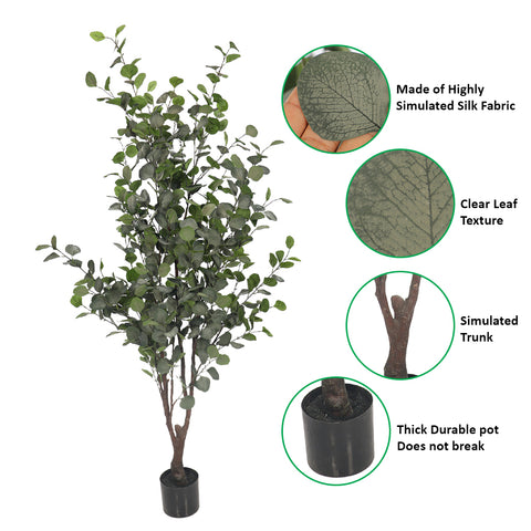 Lifelike artificial eucalyptus tree