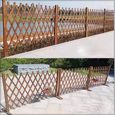 Extendable Wooden Grid Fence