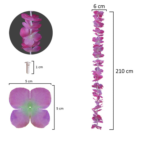 Pink Artificial Westeria Flower Vine-F-orchid-2m