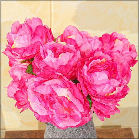 Fake Silk Peony Flower Bunch