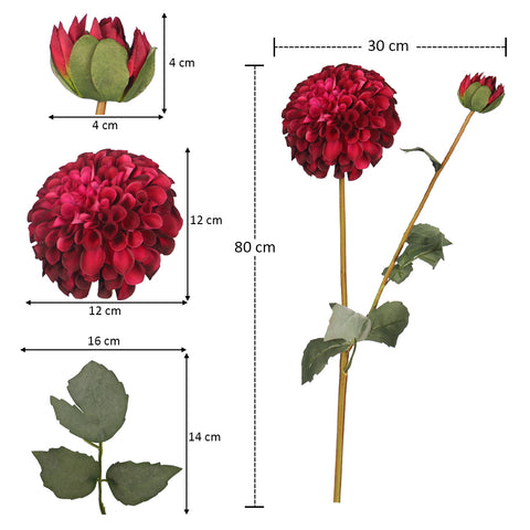 Faux Dahlia Flower Stem