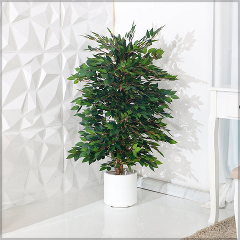 Decorative artificial ficus plant with realistic foliage