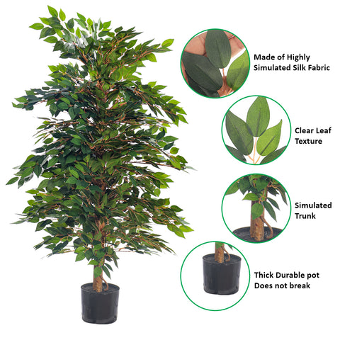 Realistic faux ficus plant for office and home décor