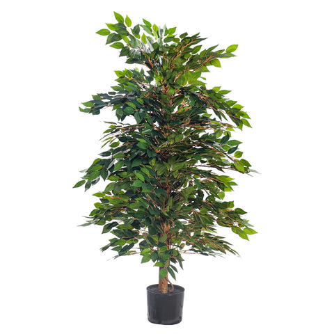 Faux green ficus plant for modern home décor