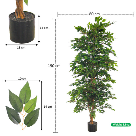 Faux Green Ficus Plant