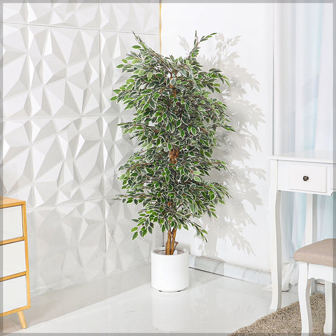 modern faux ficus plant