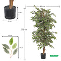 artificial white green ficus plant