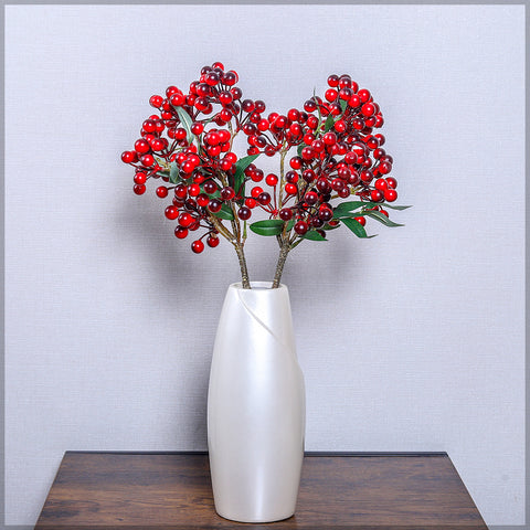 Red Artificial Berry Fruits Branch 2 pcs