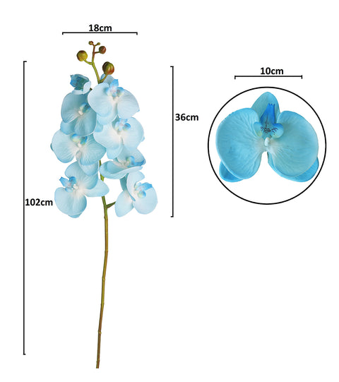 L-BLUE Artificial Silk Orchid Flowers