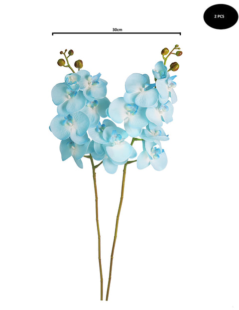 L-BLUE Artificial Silk Orchid Flowers