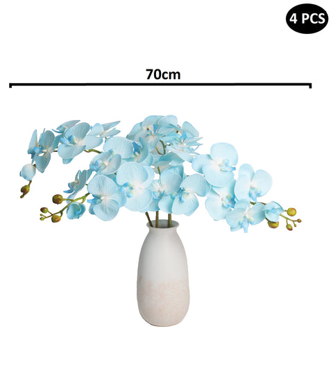 L-BLUE Artificial Silk Orchid Flowers