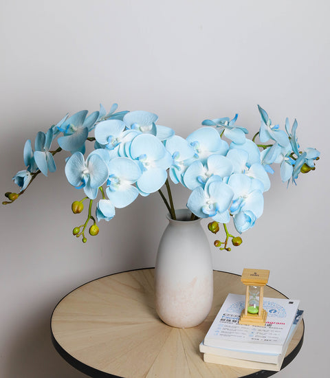 L-BLUE Artificial Silk Orchid Flowers