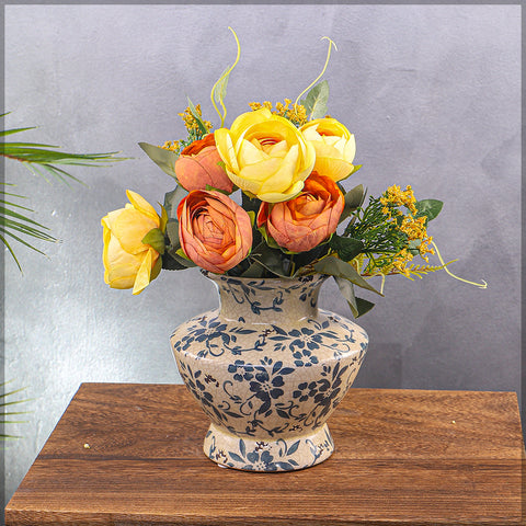 Vintage floral ceramic vase for timeless decor