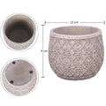 Cement Vase with Floral Pattern