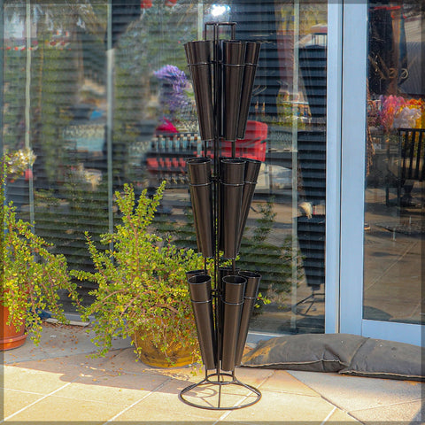 Flower Stand with Metal Buckets