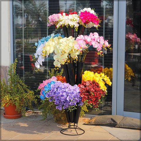 Flower Stand with Metal Buckets