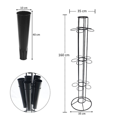 Flower Stand with Metal Buckets