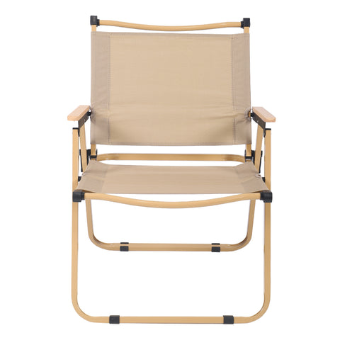 Foldable Camping Chair with Wooden Armrest