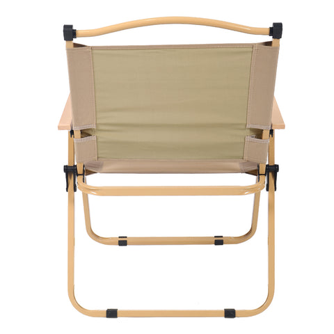 Foldable Camping Chair with Wooden Armrest