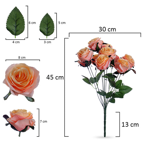 Package Artificial Silk Rose Flowers-FR-105