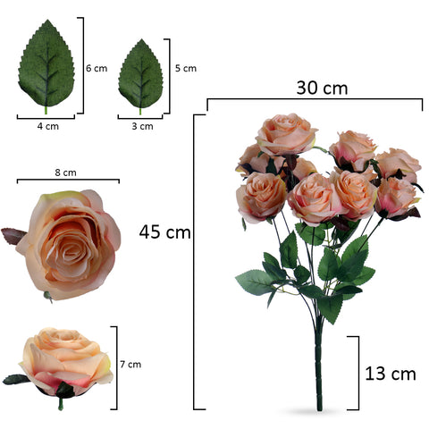 Package Artificial Silk Rose Flowers-FR-105