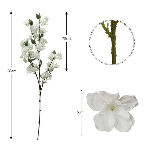 Artificial Silk Cherry Blossom Stem