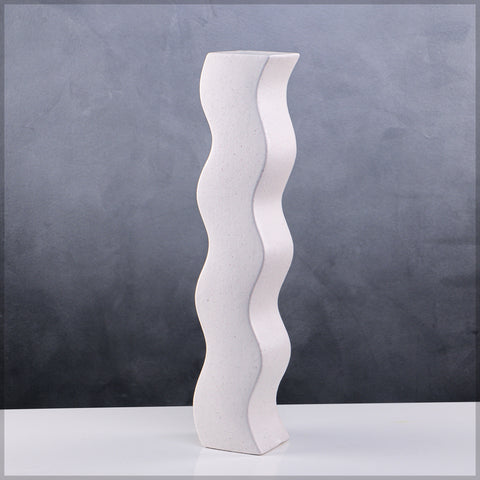 Artistic wavy pattern ceramic vase for modern interiors