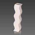 Geometric wave ceramic vase for modern decor