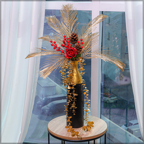 Golden Flower Arrangements with Vase