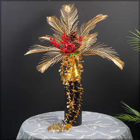 Golden Flower Arrangements with Vase