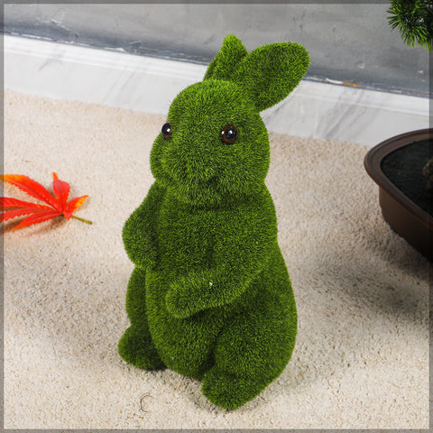 Mossy Artificial  Standing Rabbit